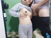 Boquete profundo na  casada,gozada em seus grandes peitos! 15/16