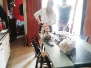 Housewife without panties shows her pussy to the technical service and spies on her having hard sex 1/16