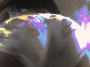 Brunette rumbling in tight shorts 11/16