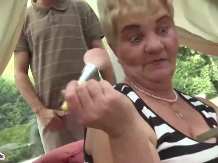 74 years old mature enjoys a wild fucking lesson