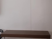 I pay the delivery man for the pizza with a sexy naked dance 1/16