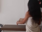 I pay the delivery man for the pizza with a sexy naked dance 2/16