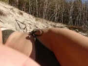 Risky Public masturbate on the beach and we were almost caught 16/16