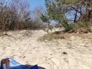 Risky Public masturbate on the beach and we were almost caught 8/16