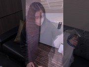 【立ちびちゃ潮吹き/生NTR】ピチピチブルマで乳首丸見え!! 立ったままディルドでイキ潮連発で、床が洪水状態♡ 生チンポで噴水潮吹きして最後は生中されちゃう人妻さん♪　個人撮影 人妻 寝取り 素人 H 1/16