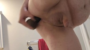 White boy takes 9 inch dildo