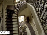 Hard threesome and DP with a sexy brunette in lingerie 3/16