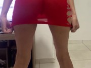 Vestido vermelho colado sem calcinha 14/16