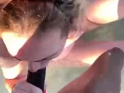 BRITISH BLONDE RECEIVES BIG CUM LOAD ALL OVER HER FACE AFTER GIVING DEEP BLOWJOB IN JAMACIAN SEA