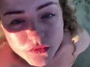 BRITISH BLONDE RECEIVES BIG CUM LOAD ALL OVER HER FACE AFTER GIVING DEEP BLOWJOB IN JAMACIAN SEA 9/16