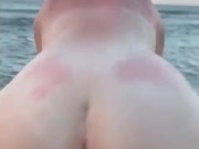 NAUGHTY BRITISH BLONDE TAKES BBC REVERSE COWGIRL ON JAMACIAN BEACH 1/16