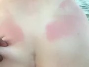 NAUGHTY BRITISH BLONDE TAKES BBC REVERSE COWGIRL ON JAMACIAN BEACH 14/16