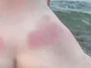 NAUGHTY BRITISH BLONDE TAKES BBC REVERSE COWGIRL ON JAMACIAN BEACH 16/16