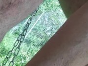 enchaîné nue pres de l autoroute, self bondage 11/16