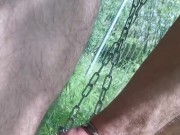 enchaîné nue pres de l autoroute, self bondage 7/16