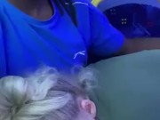 BLONDE GIVES RISKY BLOWJOB ON BUS 10/16