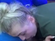 BLONDE GIVES RISKY BLOWJOB ON BUS 14/16