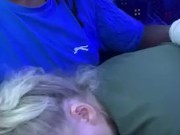 BLONDE GIVES RISKY BLOWJOB ON BUS 15/16