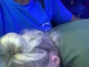 BLONDE GIVES RISKY BLOWJOB ON BUS 9/16