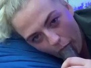 BLONDE GIVES RISKY BLOWJOB ON BUS PART 2 12/16