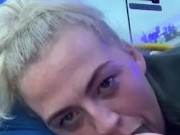 BLONDE GIVES RISKY BLOWJOB ON BUS PART 2 13/16