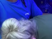 BLONDE GIVES RISKY BLOWJOB ON BUS PART 2 9/16