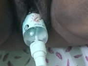 Putting sanitizer bottle in Neha's pussy 14/16