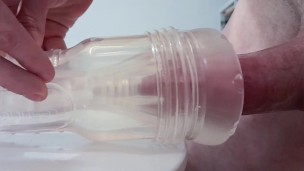 Vocal guy fucks a tight clear fleshlight (Synced Lovense and Satisfyer Patterns)