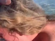 HORNY BLONDE DEEP THROATING BBC OUTSIDE IN PUBLIC ON JAMACIAN BEACH 10/16