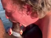 HORNY BLONDE DEEP THROATING BBC OUTSIDE IN PUBLIC ON JAMACIAN BEACH 16/16