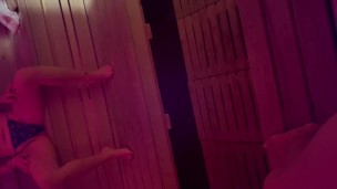 Flashing a Stranger in Public Sauna (more on onlyfans @ girlsonfilm333)