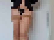 Stewardess doing the Safety Demo in partial uniform. Full uncensored on OF, link in bio 8/16