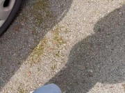 after a collision in a parking lot she makes amends by sucking my cock but the police arrive to inte 2/16