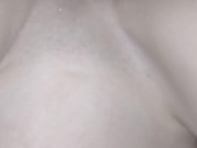 Making her tight British pussy squirt everywhere before getting creampied
