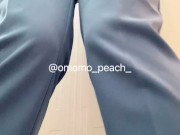 【職場のトイレが使用中でおもらし】#omorashi #peeaccident #desperation wetting #pee desperation 4/16