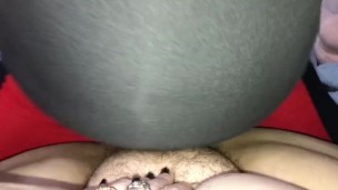 Quick pullout cumshot on plump hairy pussy and chubby belly 💦💦