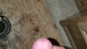 Jerking off in an abandoned trailer