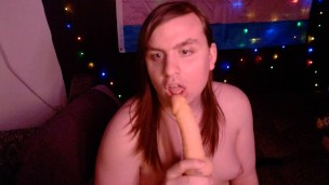 Sloppy Bj With My Dildo