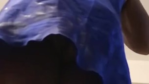 Blue lingerie tease