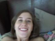 Amateur model Kourtney Rae orgasms from pussy eaten then sucks cock with her pretty mouth blowjob POV 6/16