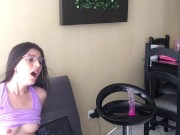 I dare my stepsister to insert the lush and I record her to see her reaction 10/16