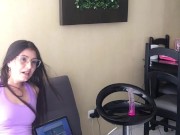 I dare my stepsister to insert the lush and I record her to see her reaction 2/16