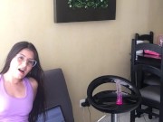 I dare my stepsister to insert the lush and I record her to see her reaction 4/16