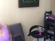 I dare my stepsister to insert the lush and I record her to see her reaction 8/16