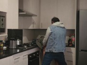 Fucking my slutty stepsister in the kitchen  and giving her the creampie she deserves 6/16