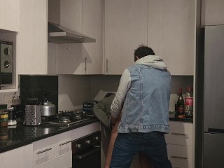 Fucking my slutty stepsister in the kitchen  and giving her the creampie she deserves