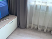 Stepson plays the game console and fucks his hot mommy in the throat! 1/16