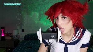 HOT COSPLAY GIRL DO ASMR AS RIAS GREMORY / EAR LICKING