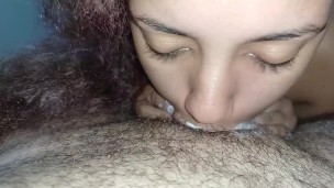 naughty knows how to fuck cock with her soft and greedy mouth,sucking inside to receive my creampie