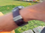 Risky handjob at a busy viewing point - not sure if someone saw us...